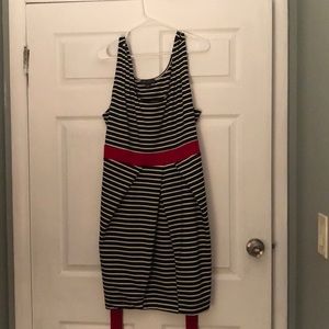 Forever 21 3X striped with red bow dress